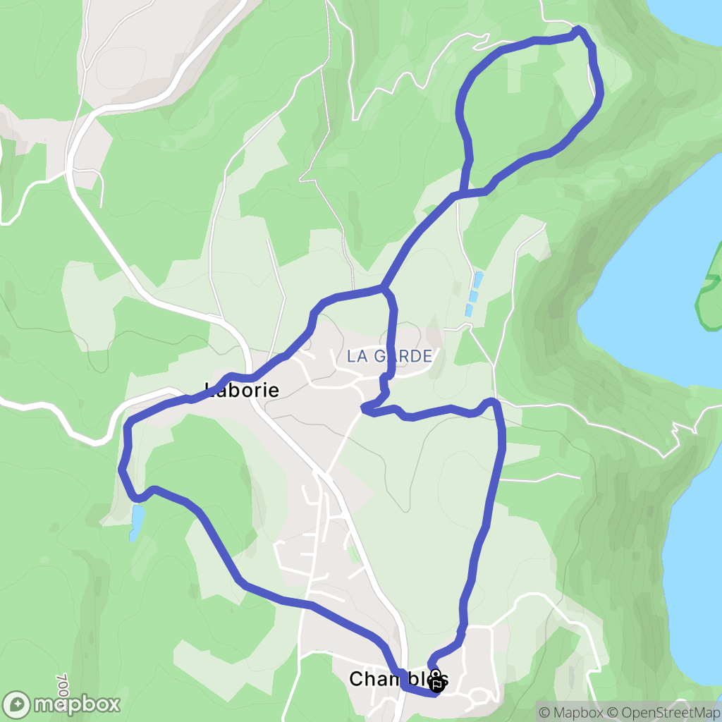 Chambles : carte du parcours de randonnée - France