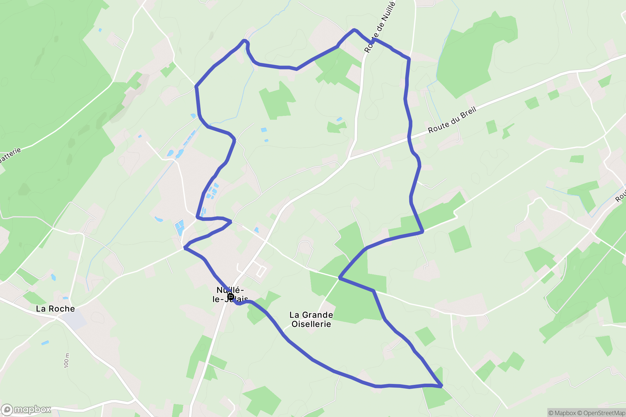 Nuillé-le-Jalais : carte du parcours de randonnée - France