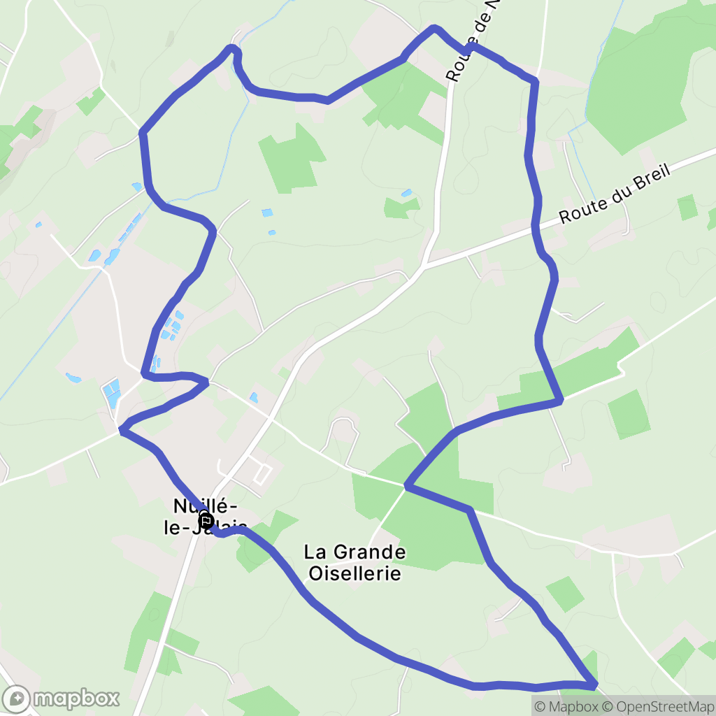 Nuillé-le-Jalais : carte du parcours de randonnée - France