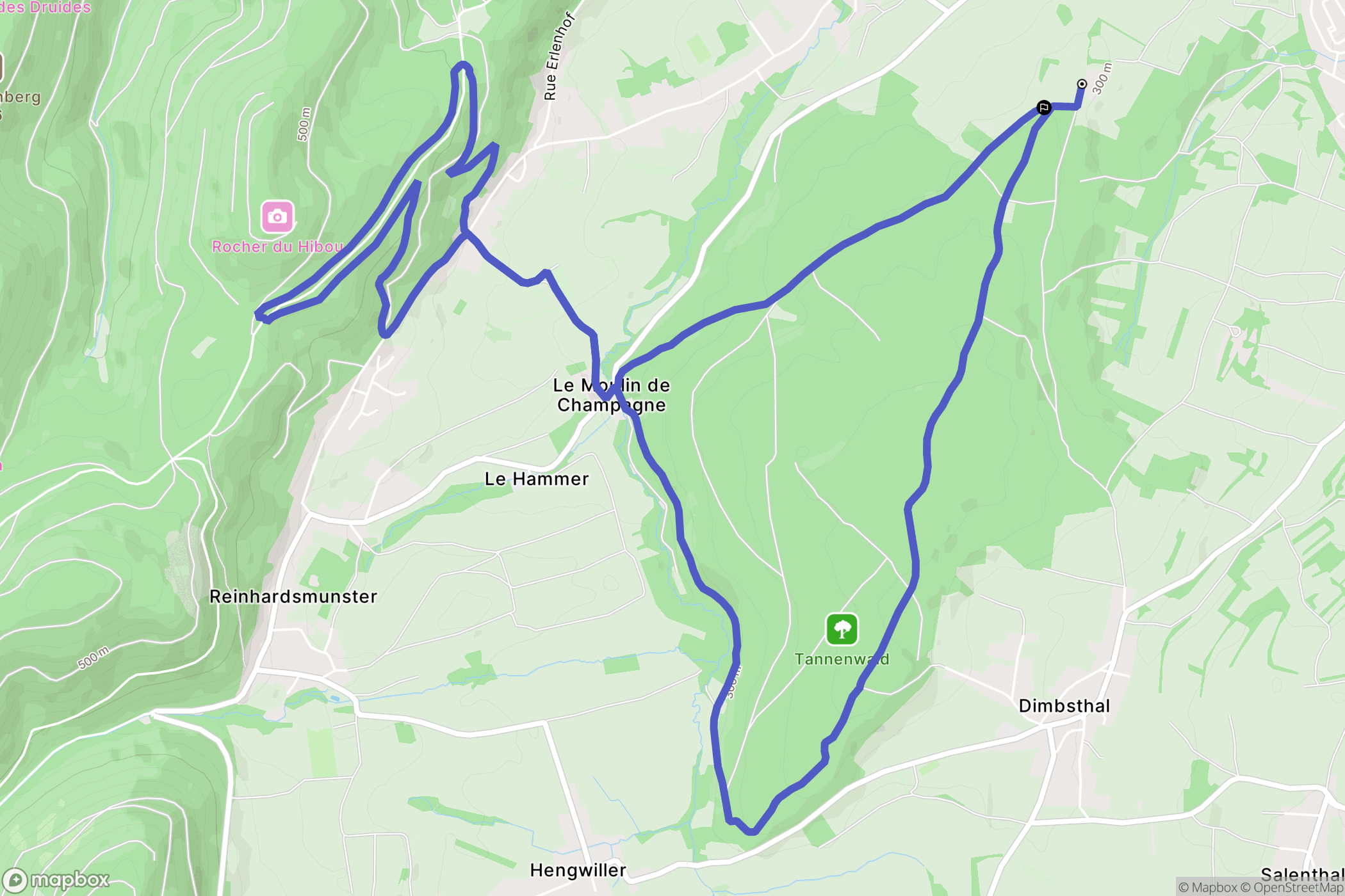 Marmoutier : carte du parcours de randonnée - France