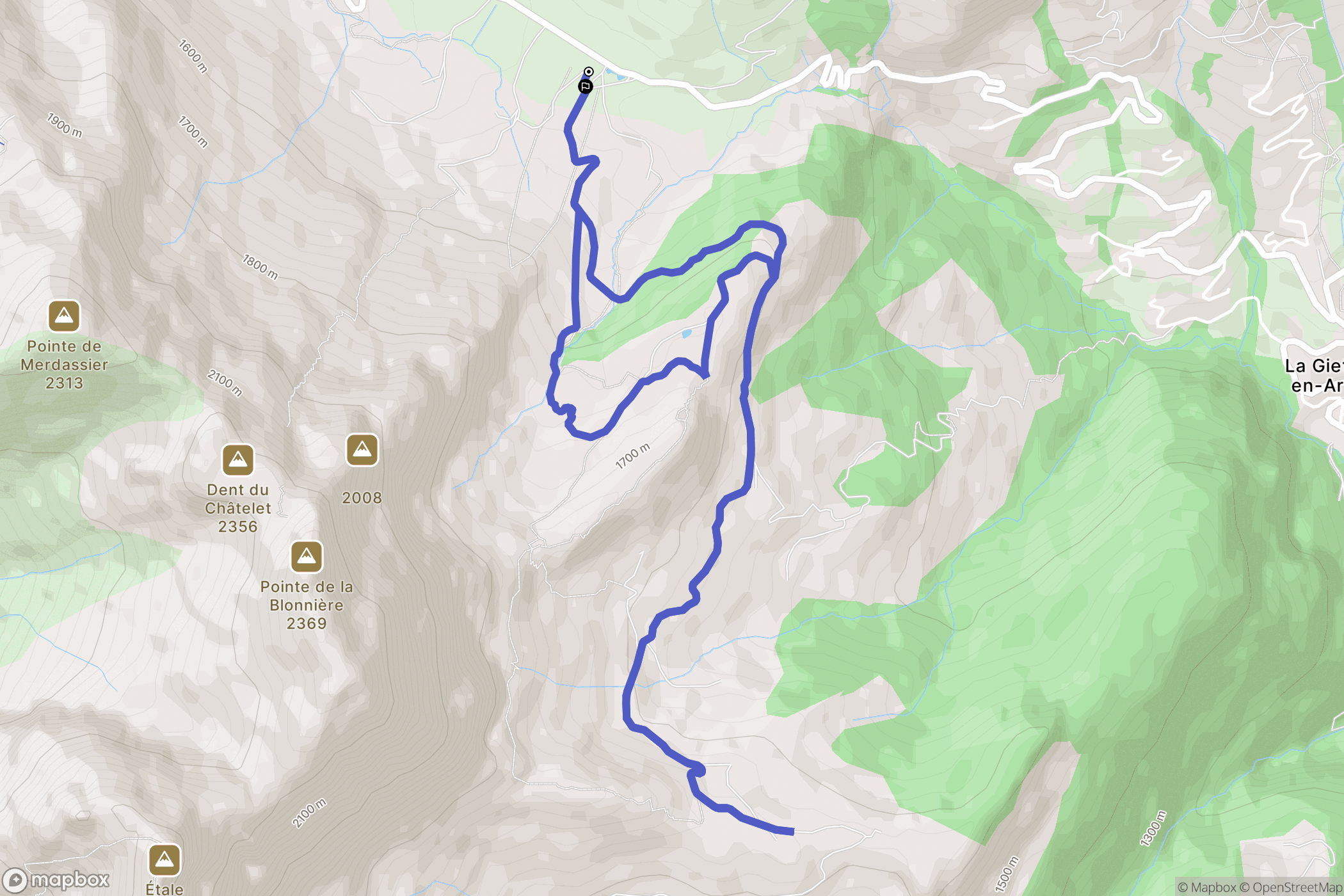 La Clusaz : carte du parcours de randonnée - France