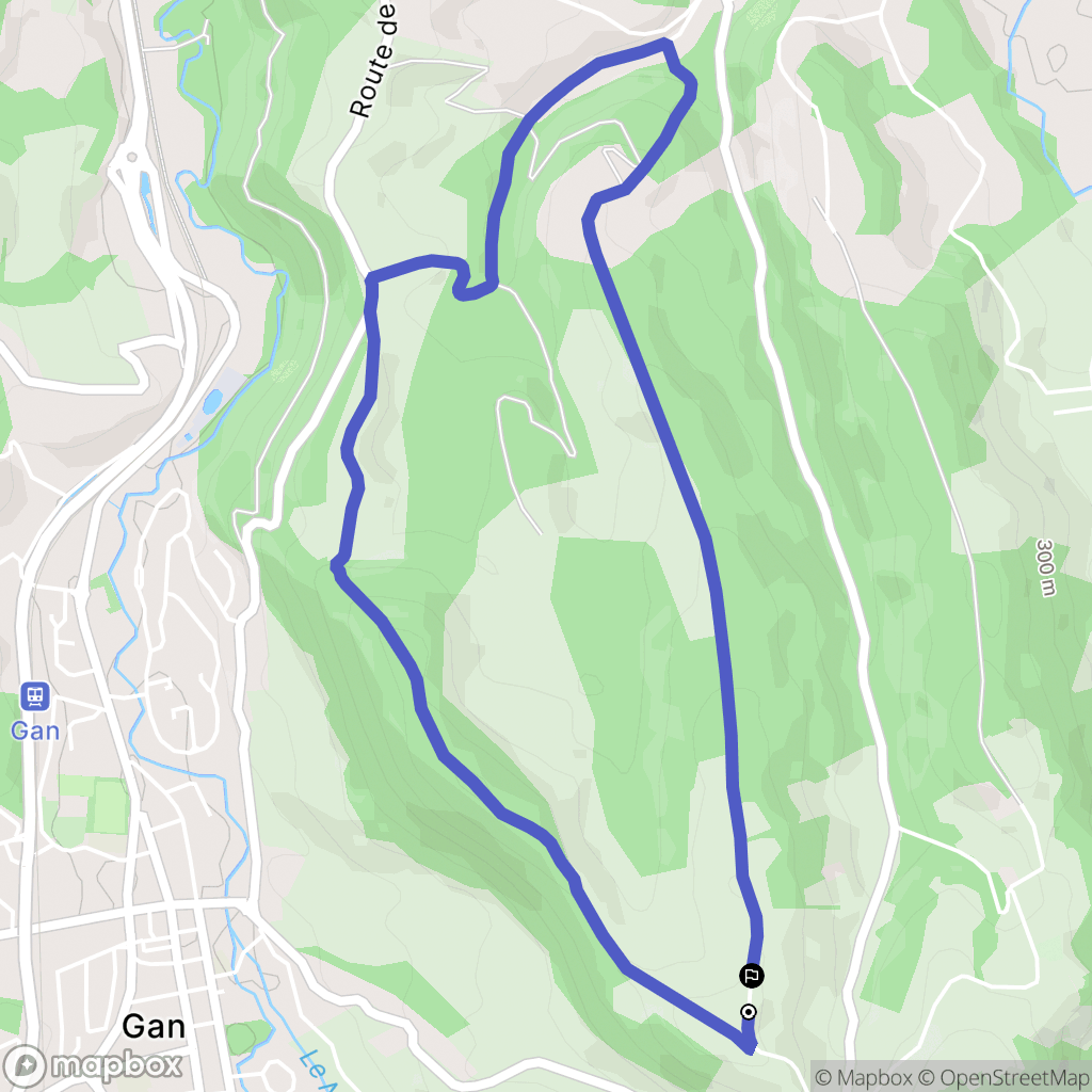 Gelos : carte du parcours de randonnée - France