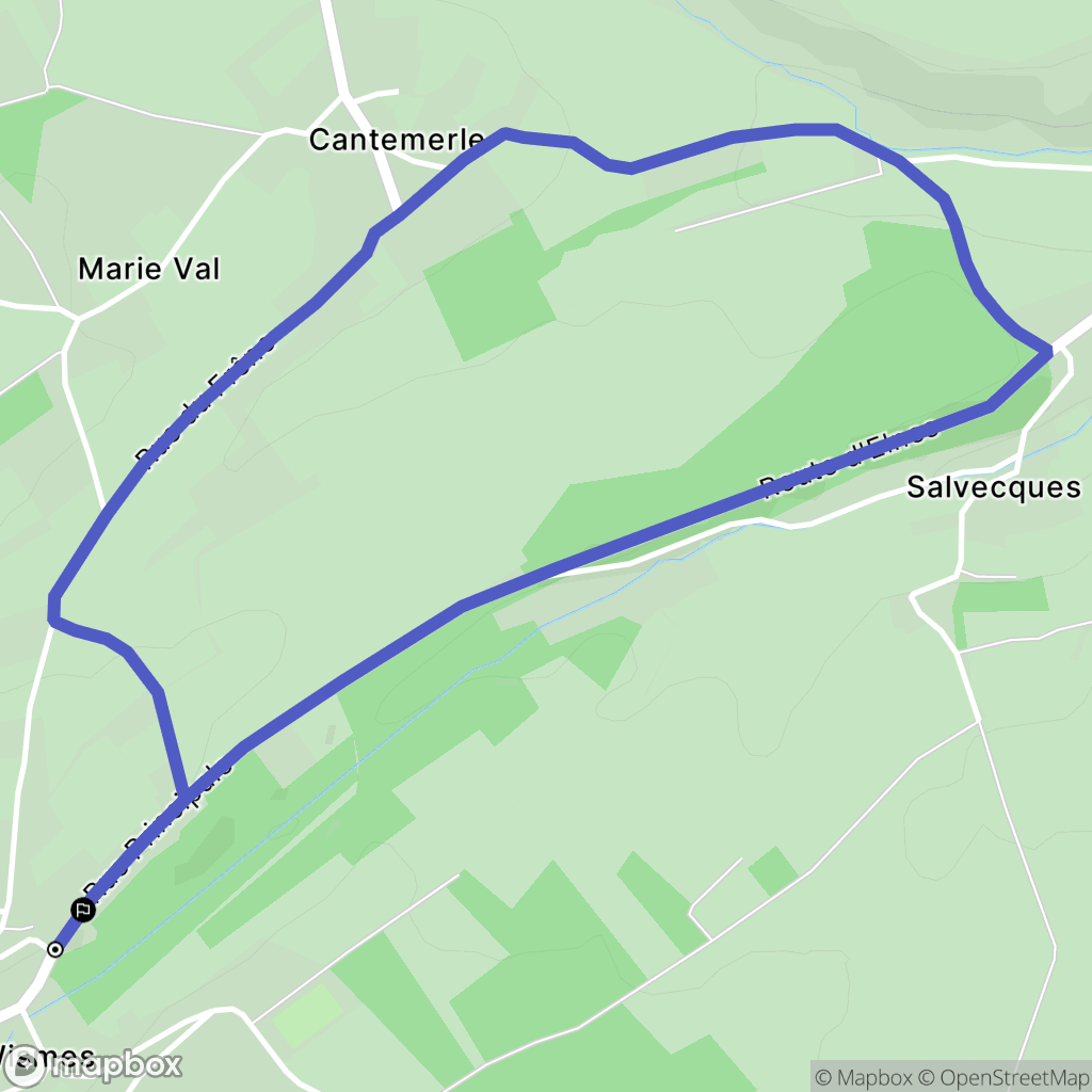 Wismes : carte du parcours de randonnée - France