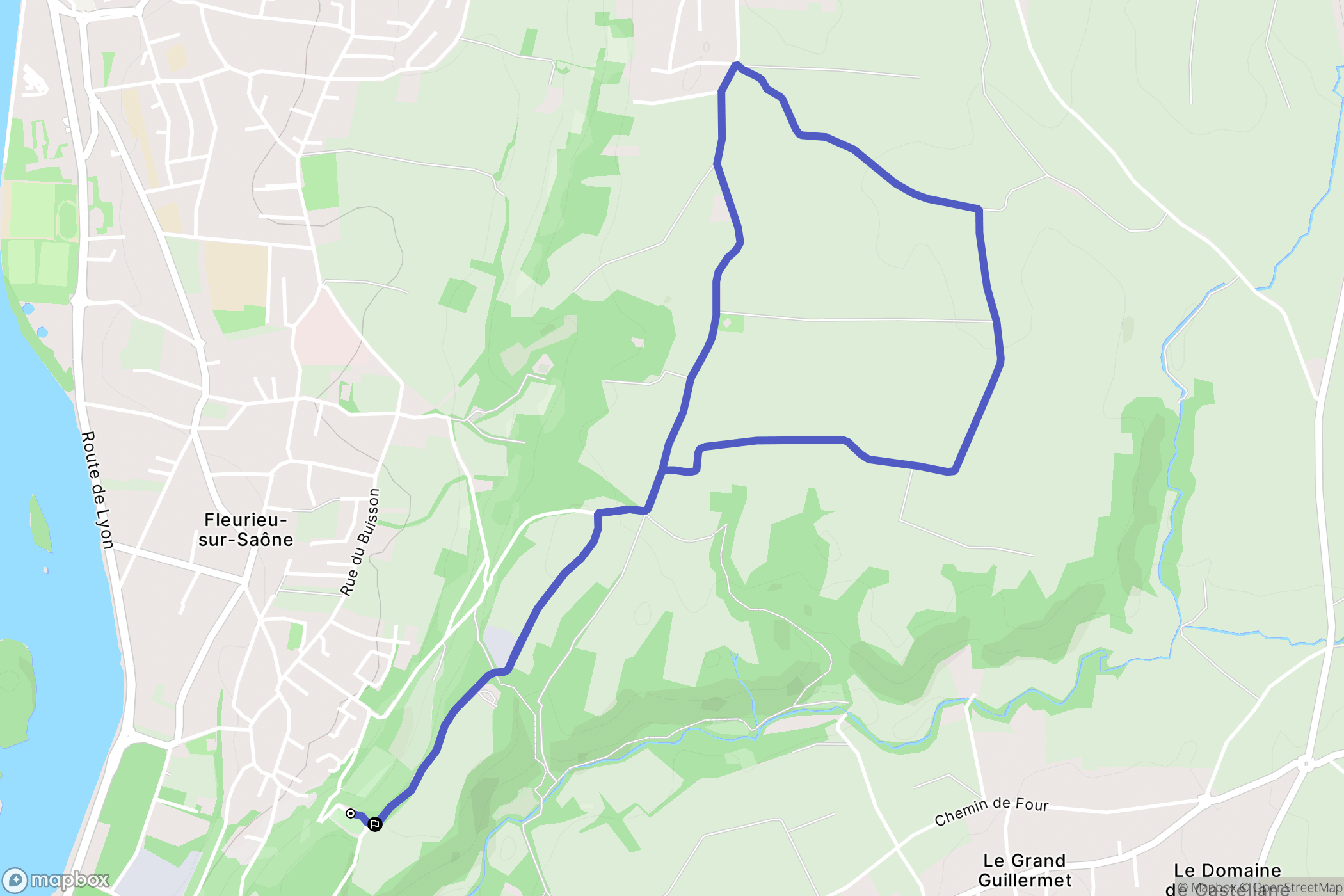Fleurieu-sur-Saône : carte du parcours de randonnée - France