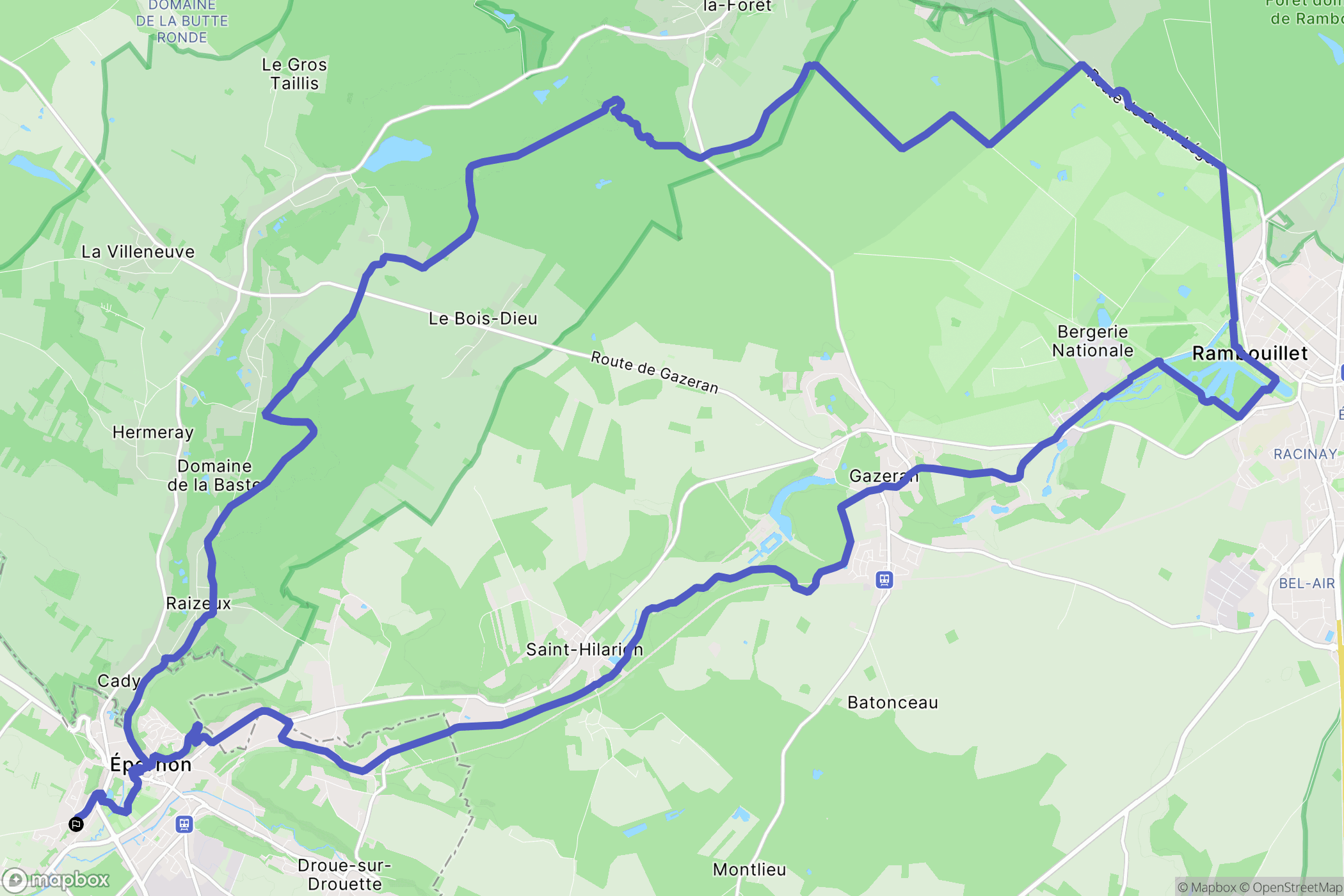 Épernon : carte du parcours de randonnée - France