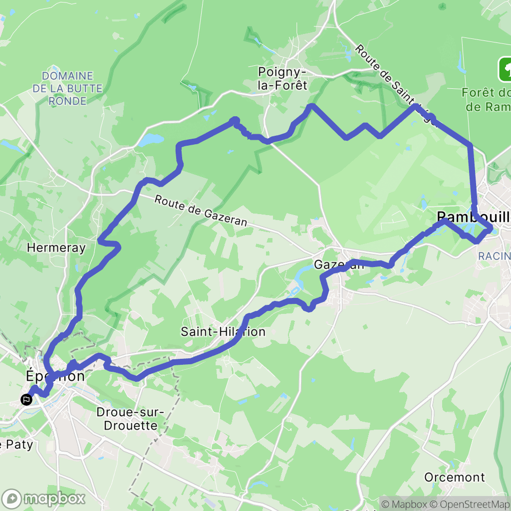 Épernon : carte du parcours de randonnée - France