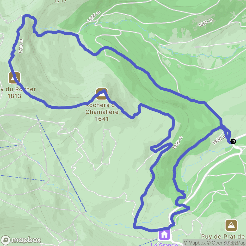 Albepierre-Bredons : carte du parcours de randonnée - France