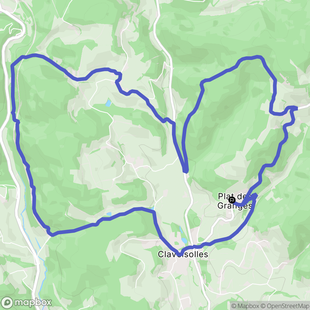 Claveisolles : carte du parcours de randonnée - France