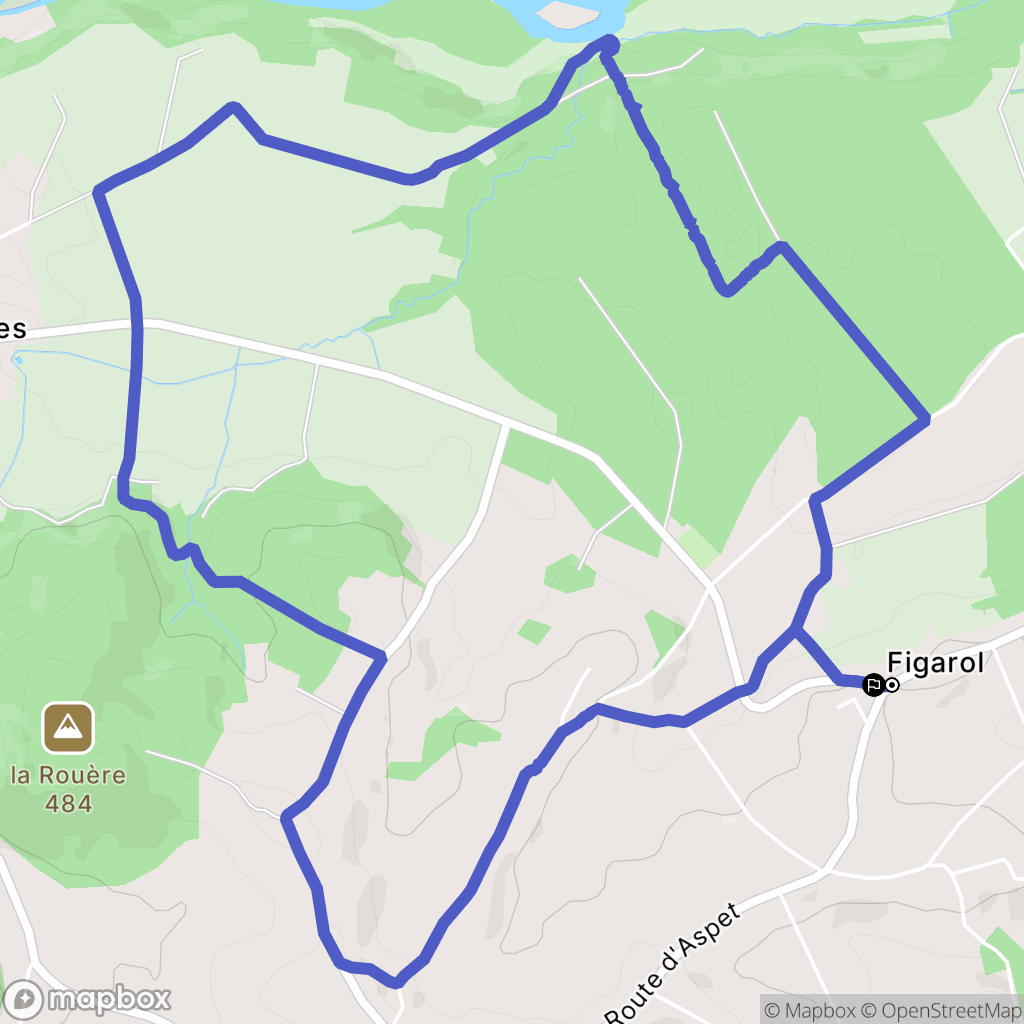 Figarol : carte du parcours de randonnée - France