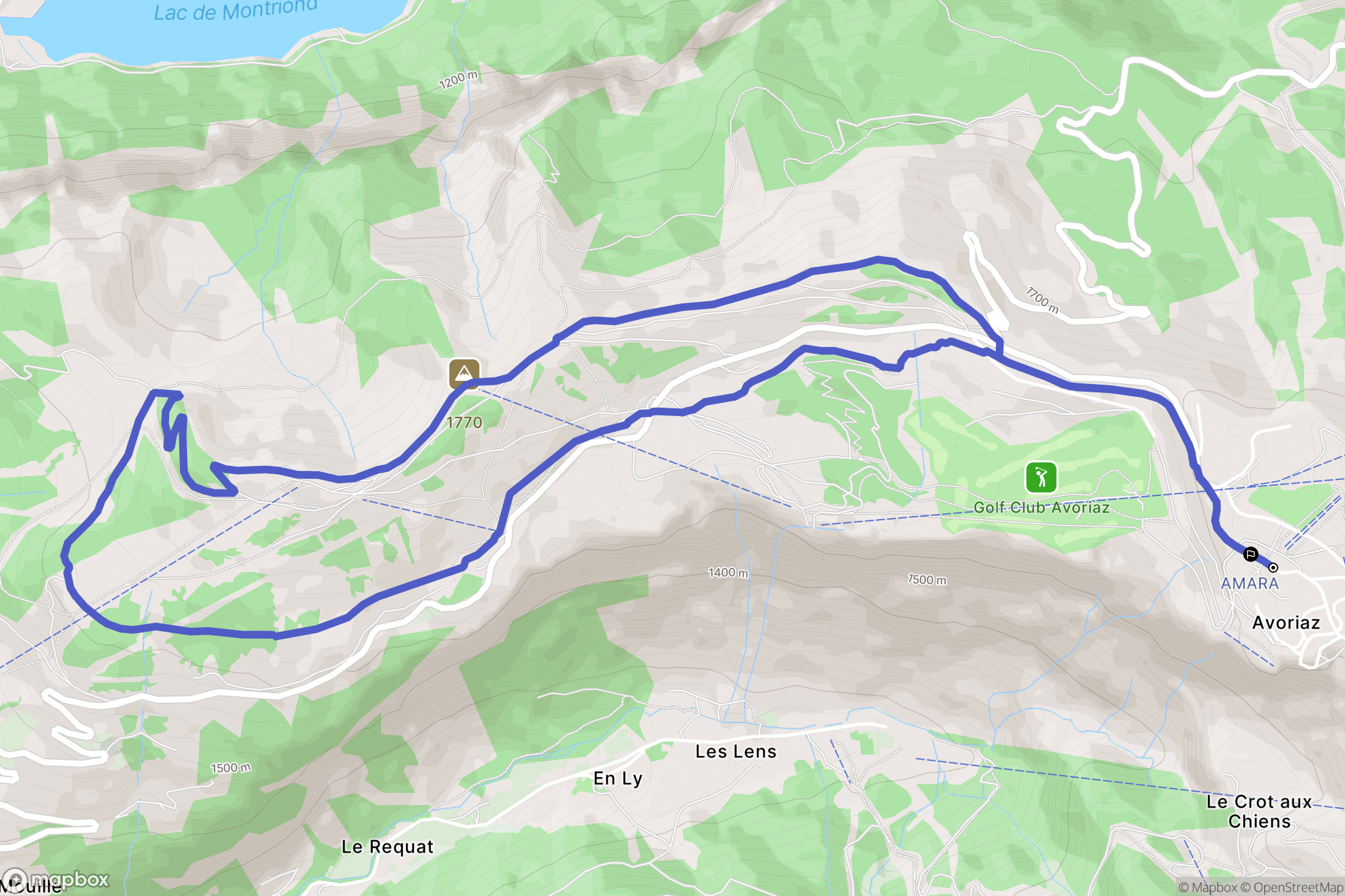 Morzine : carte du parcours de randonnée - France