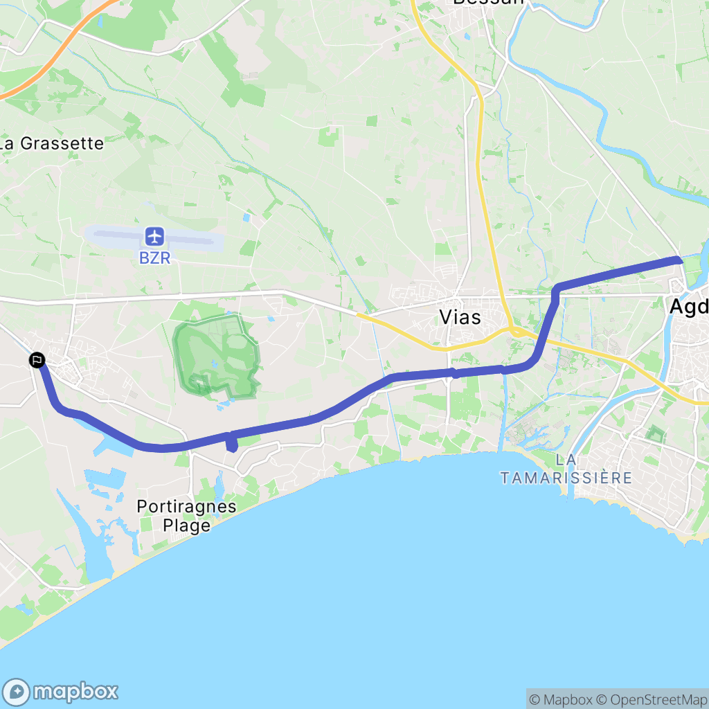 Portiragnes : carte du parcours de randonnée - France