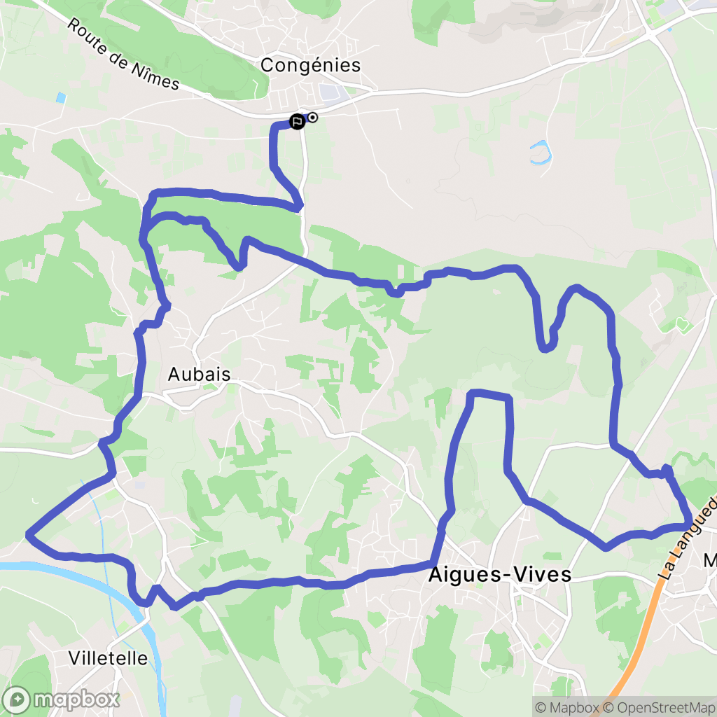 Congénies : carte du parcours de randonnée - France