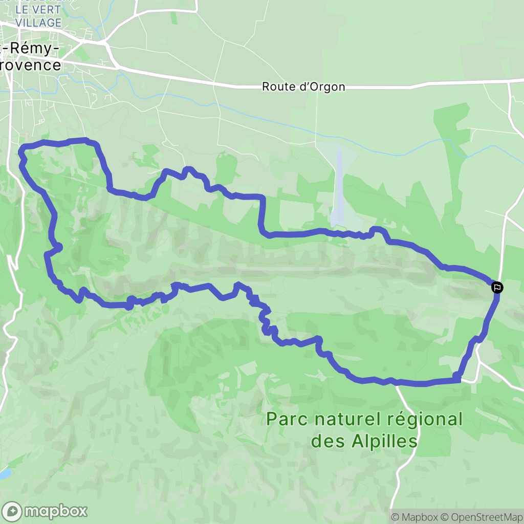 Saint-Rémy-de-Provence : carte du parcours de randonnée - France