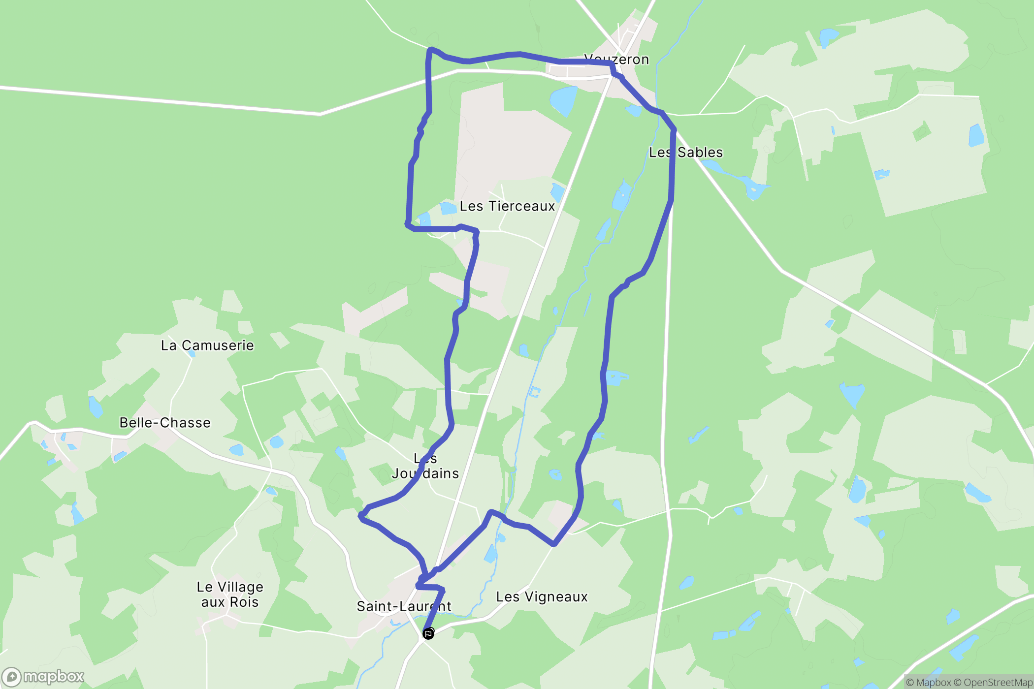 Saint-Laurent : carte du parcours de randonnée - France