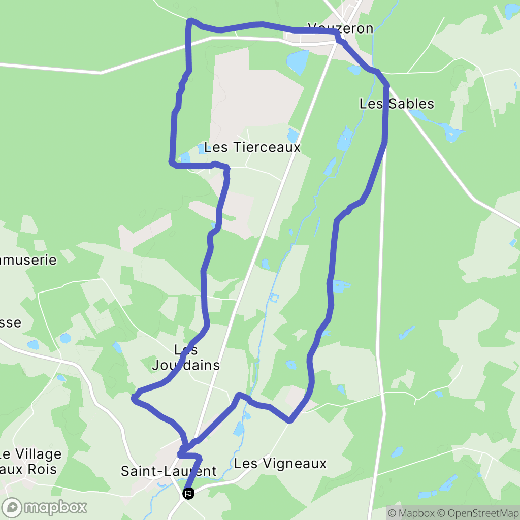 Saint-Laurent : carte du parcours de randonnée - France