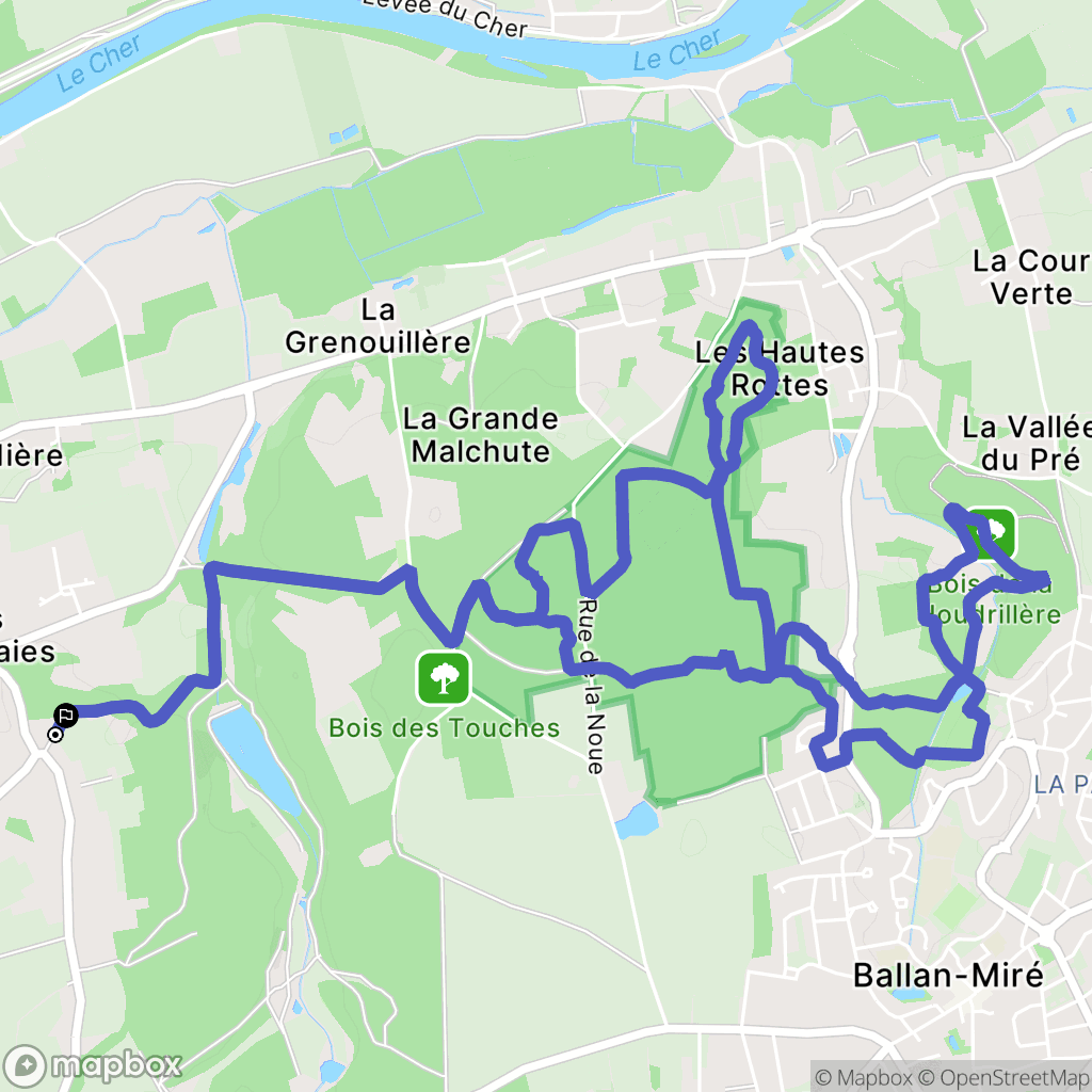 Savonnières : carte du parcours de randonnée - France