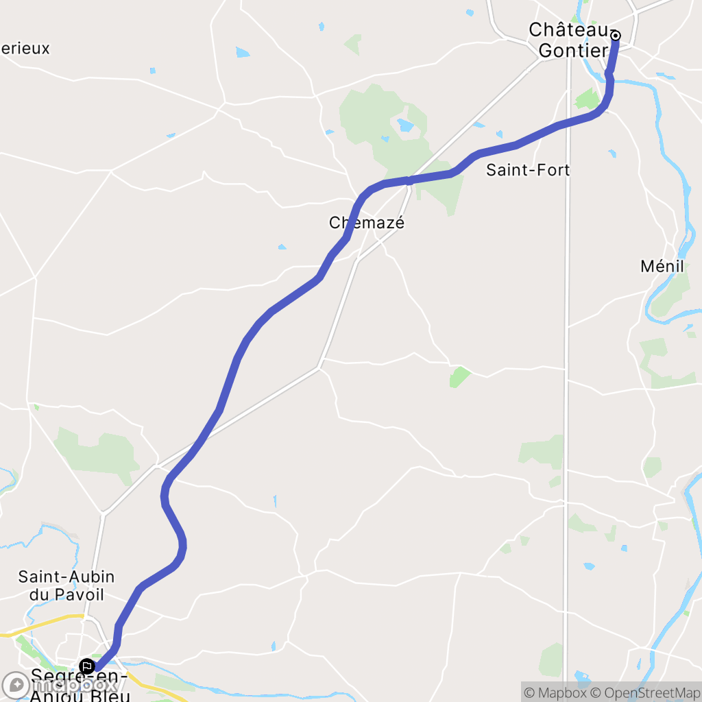 Château-Gontier-sur-Mayenne : carte du parcours de randonnée - France