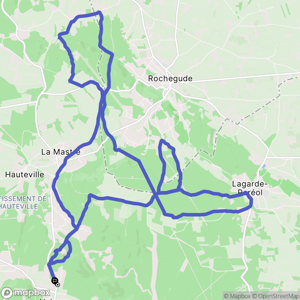 Uchaux : carte du parcours de randonnée - France