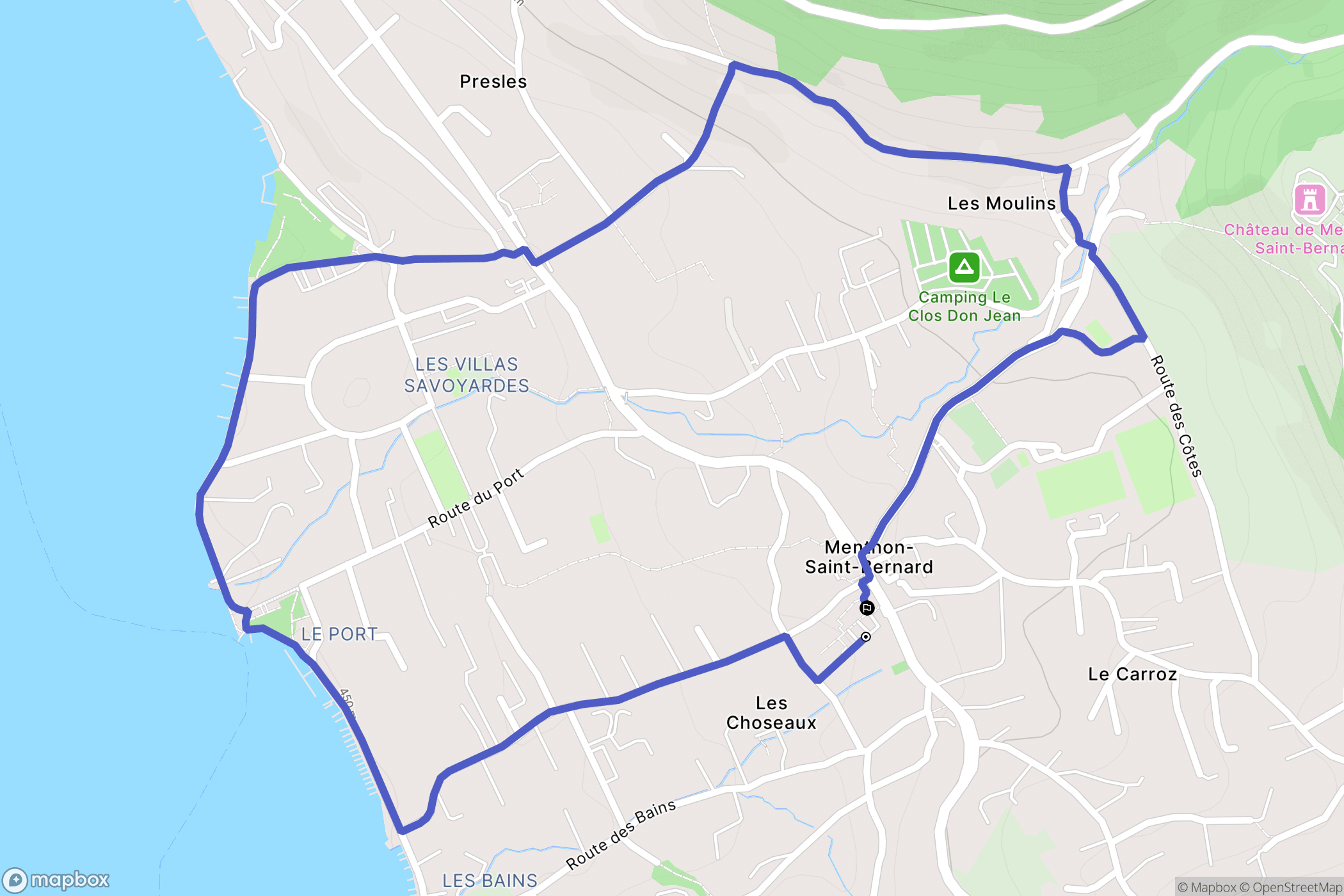 Menthon-Saint-Bernard : carte du parcours de randonnée - France