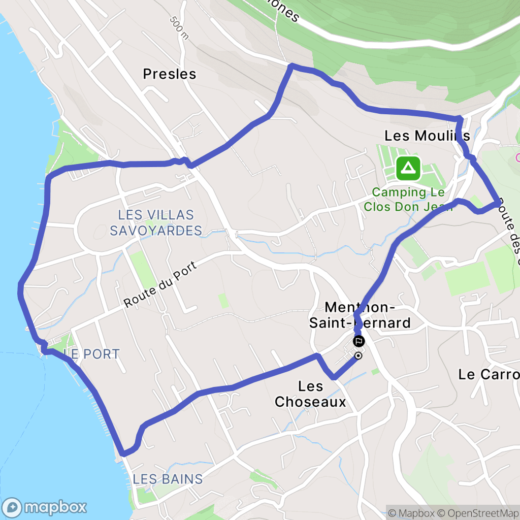 Menthon-Saint-Bernard : carte du parcours de randonnée - France