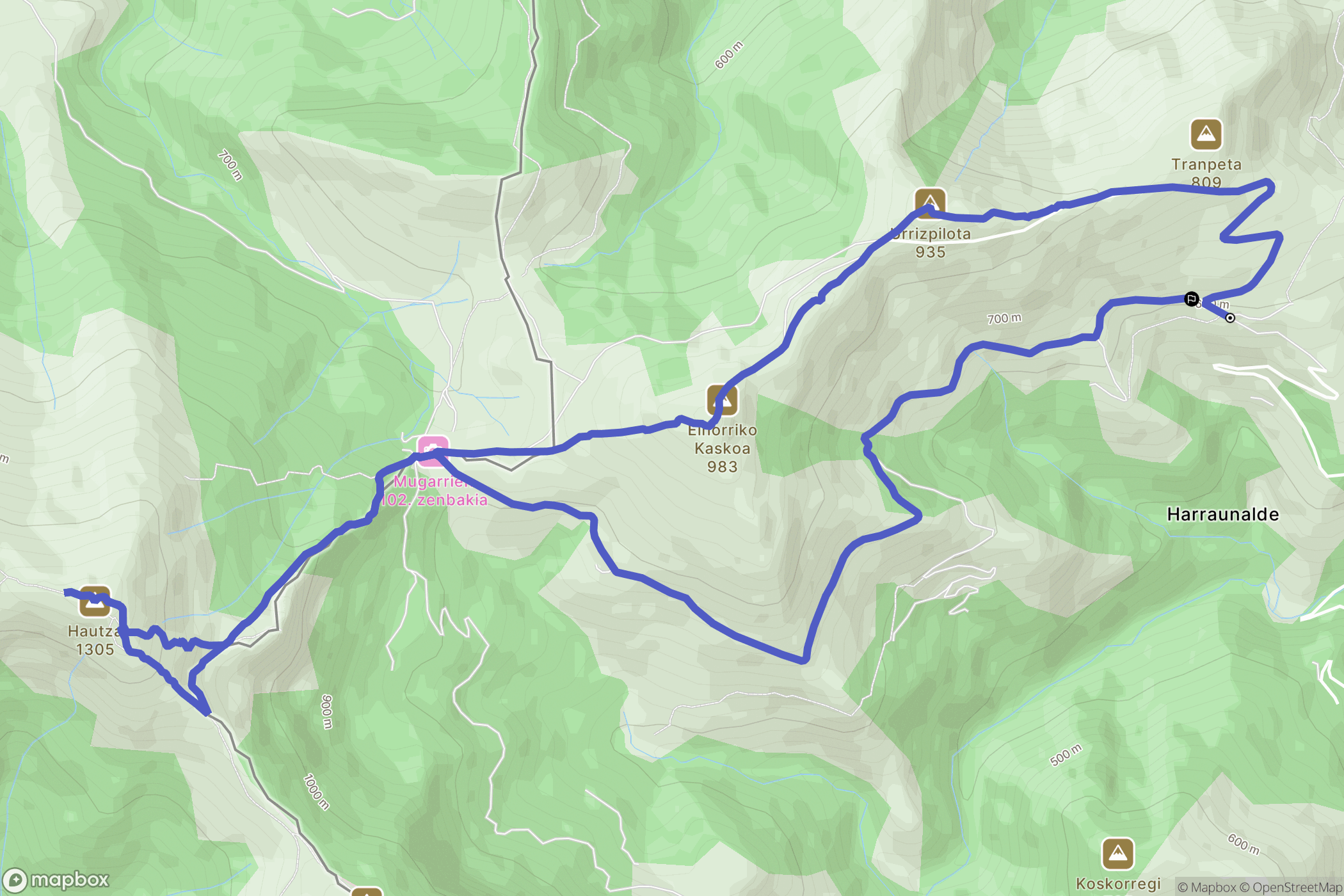 Saint-Étienne-de-Baïgorry : carte du parcours de randonnée - France