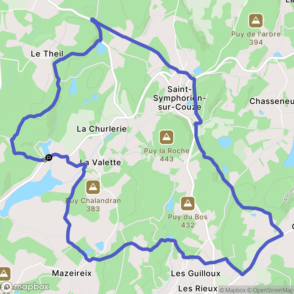 Saint-Pardoux-le-Lac : carte du parcours de randonnée - France