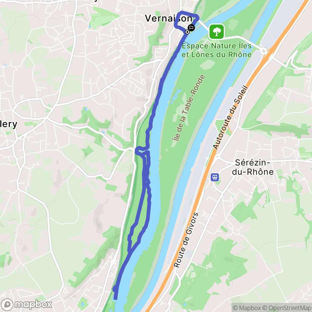 Vernaison : carte du parcours de randonnée - France