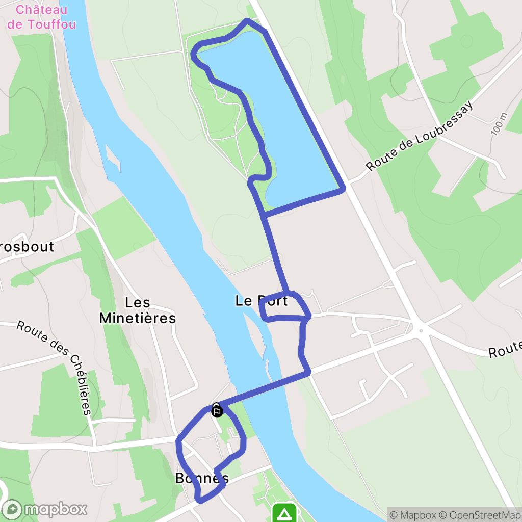 Bonnes : carte du parcours de randonnée - France