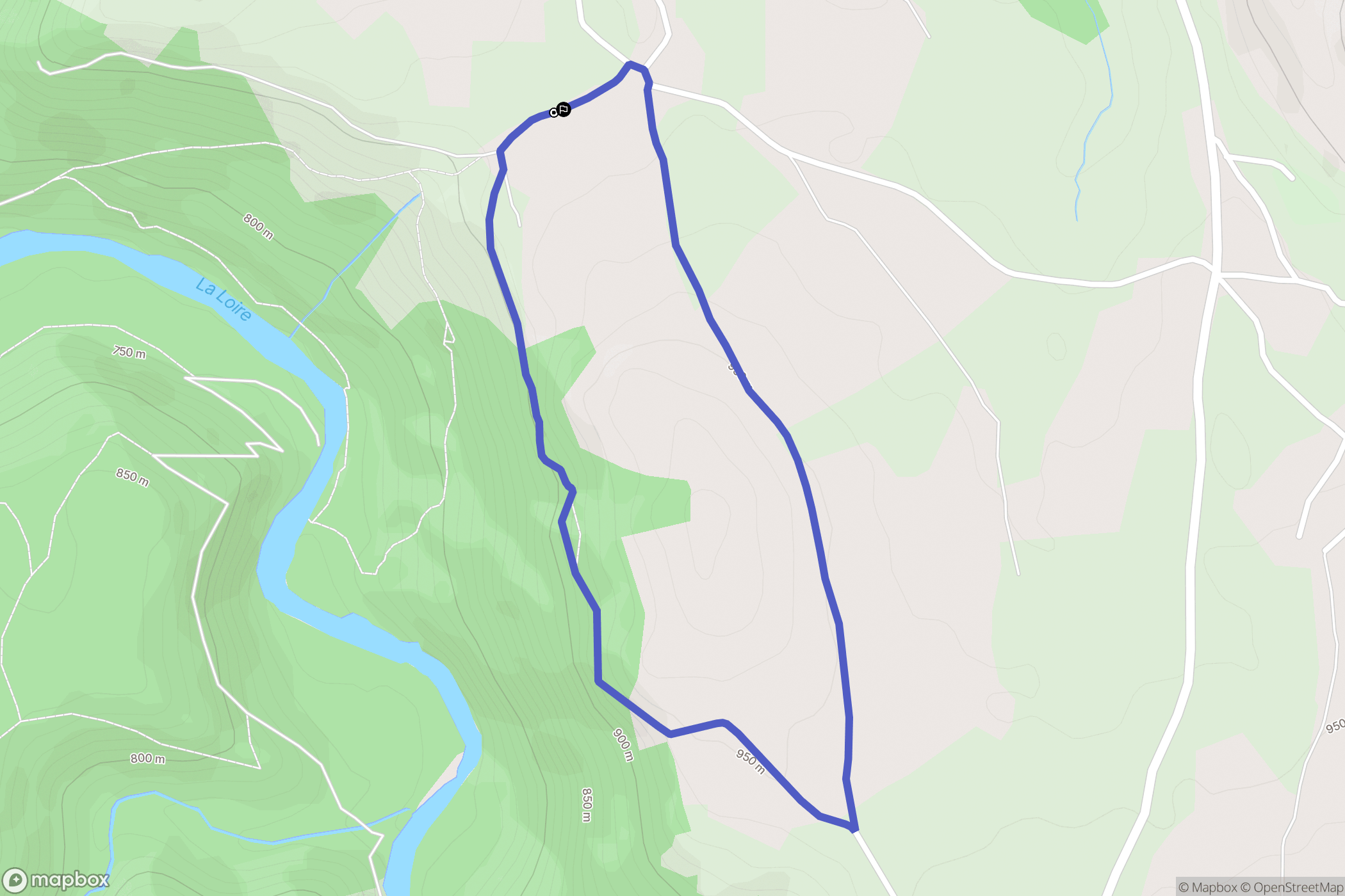 Saint-Martin-de-Fugères : carte du parcours de randonnée - France