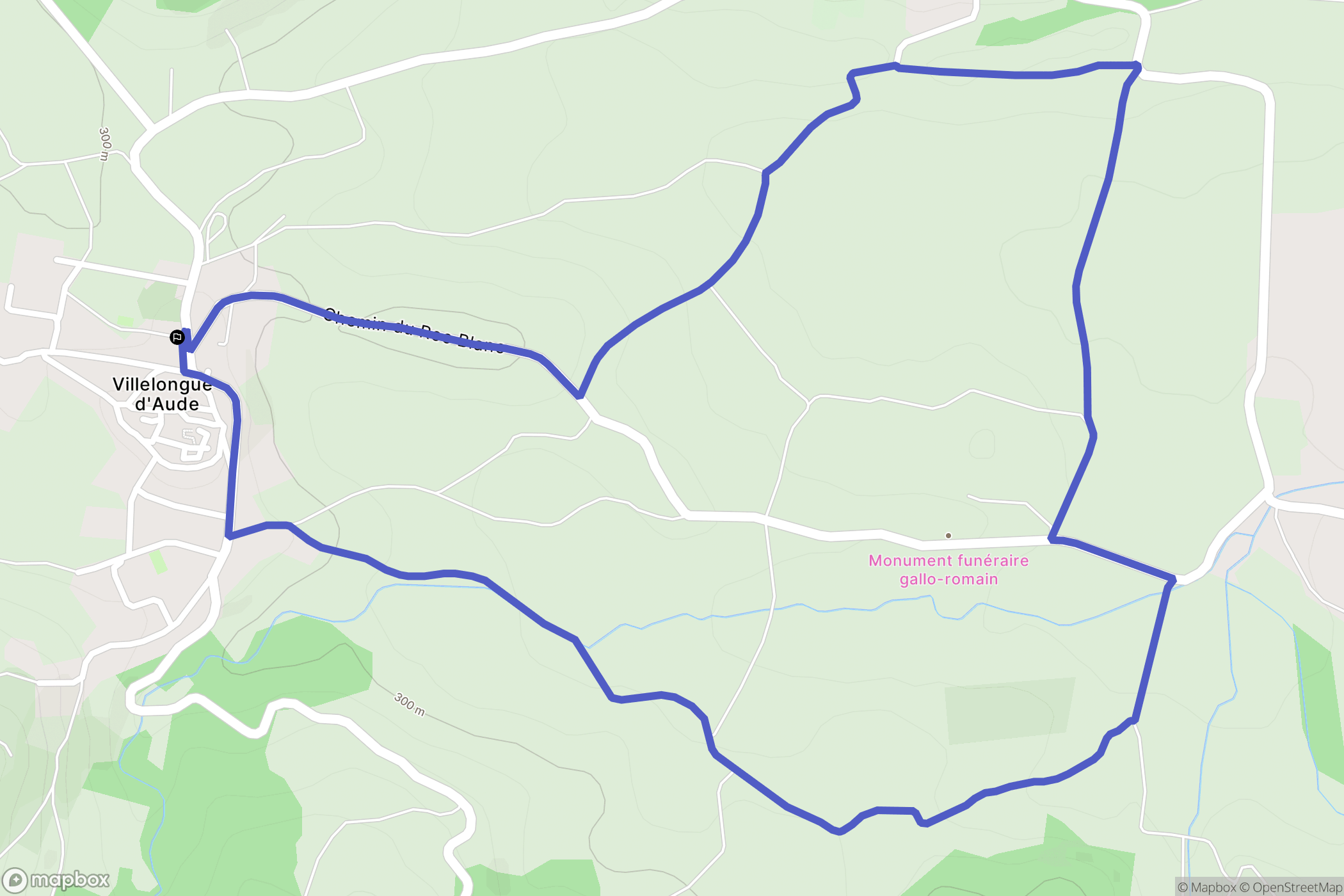 Villelongue-d'Aude : carte du parcours de randonnée - France