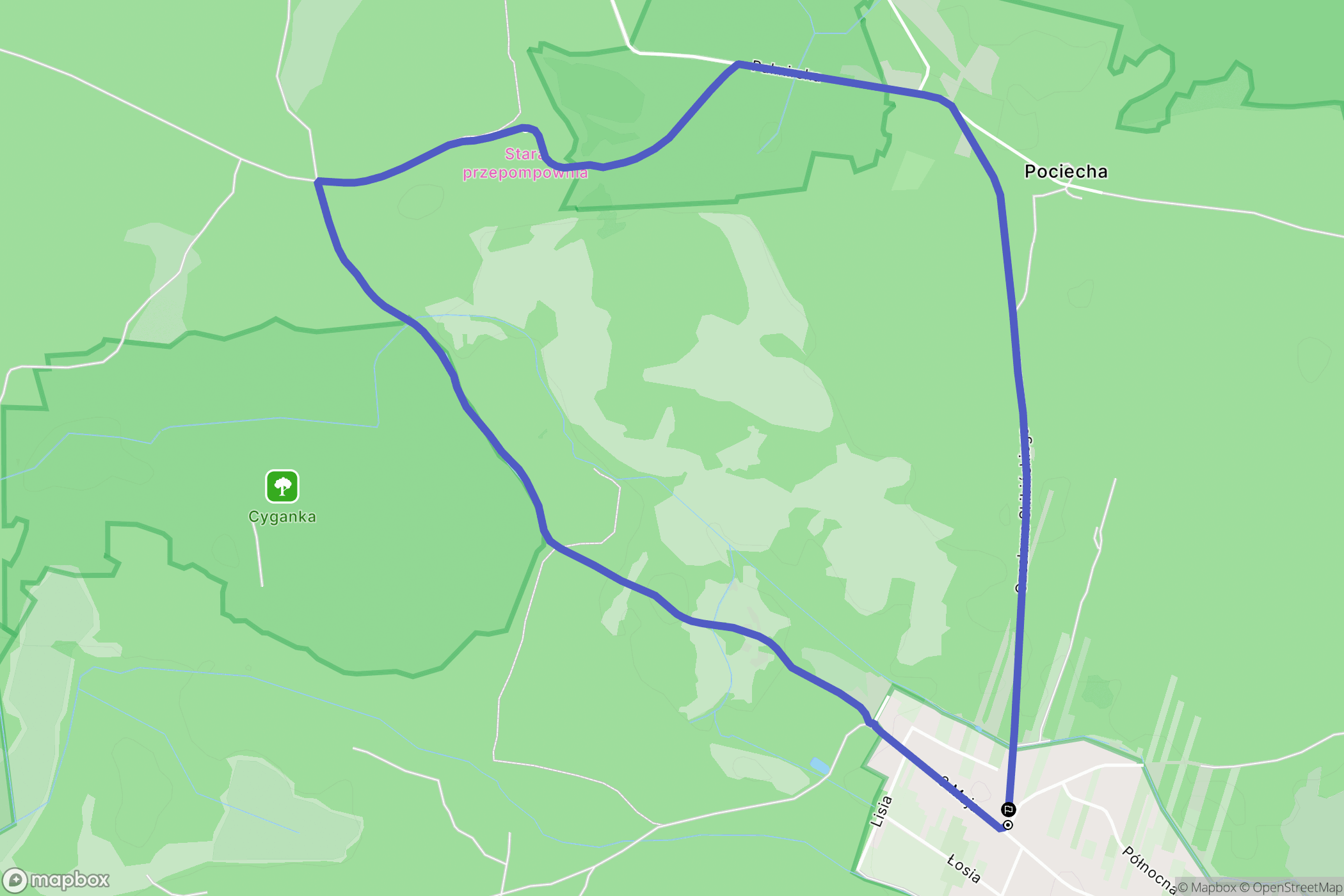Truskaw: mapa trasy - Poland
