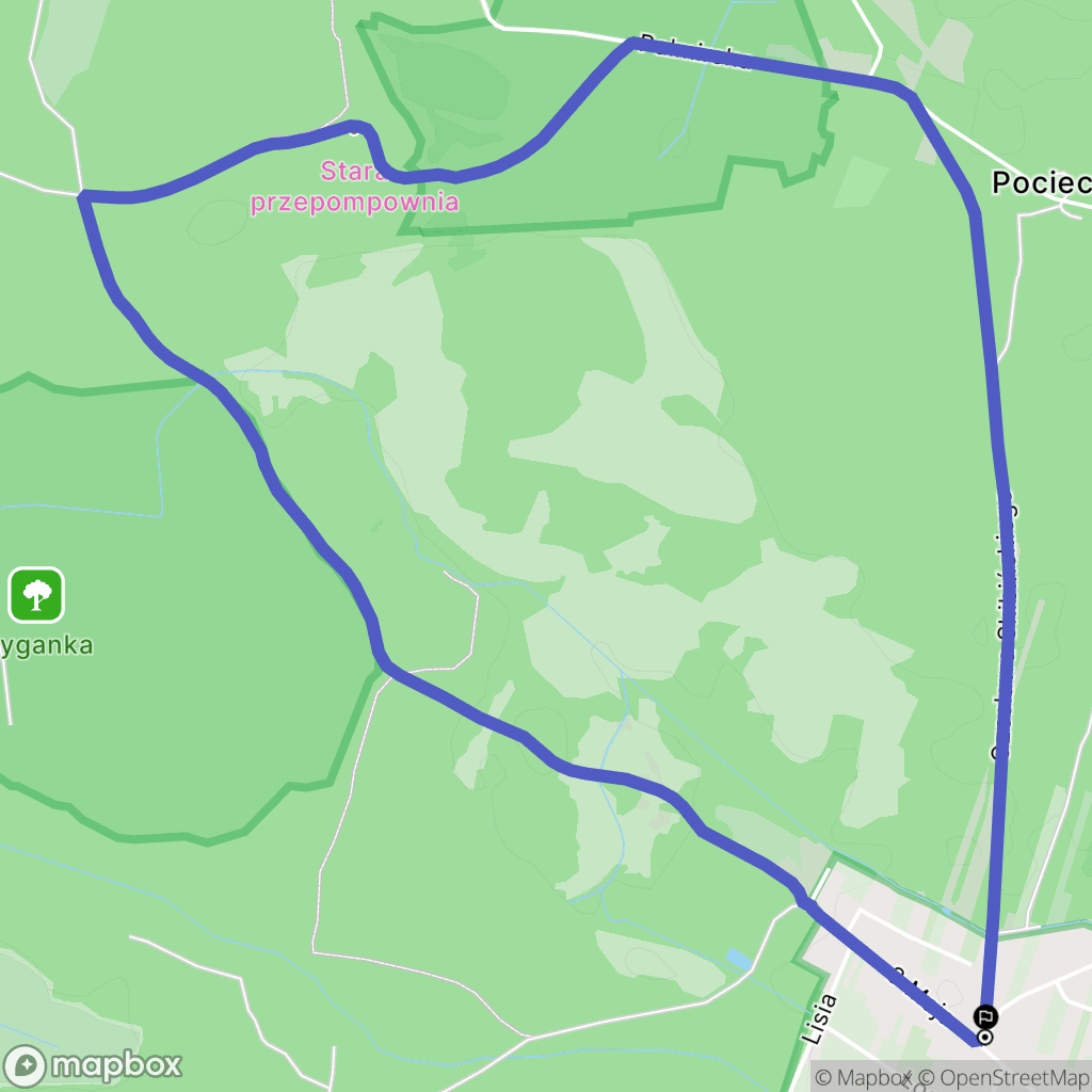 Truskaw: mapa trasy - Poland