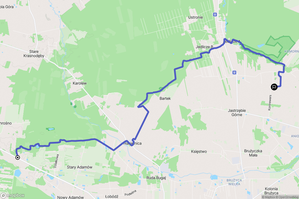 Stary Adamów: mapa trasy - Poland
