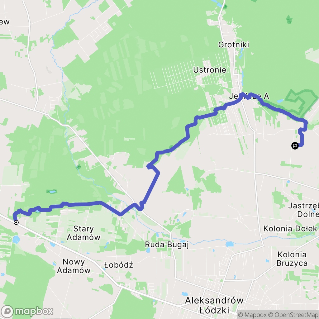 Stary Adamów: mapa trasy - Poland