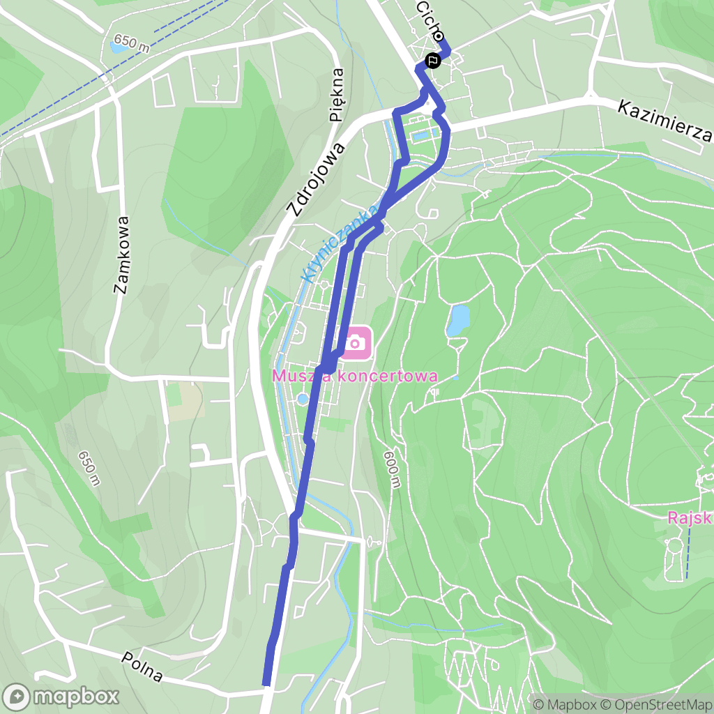 Krynica-Zdrój: mapa trasy - Poland