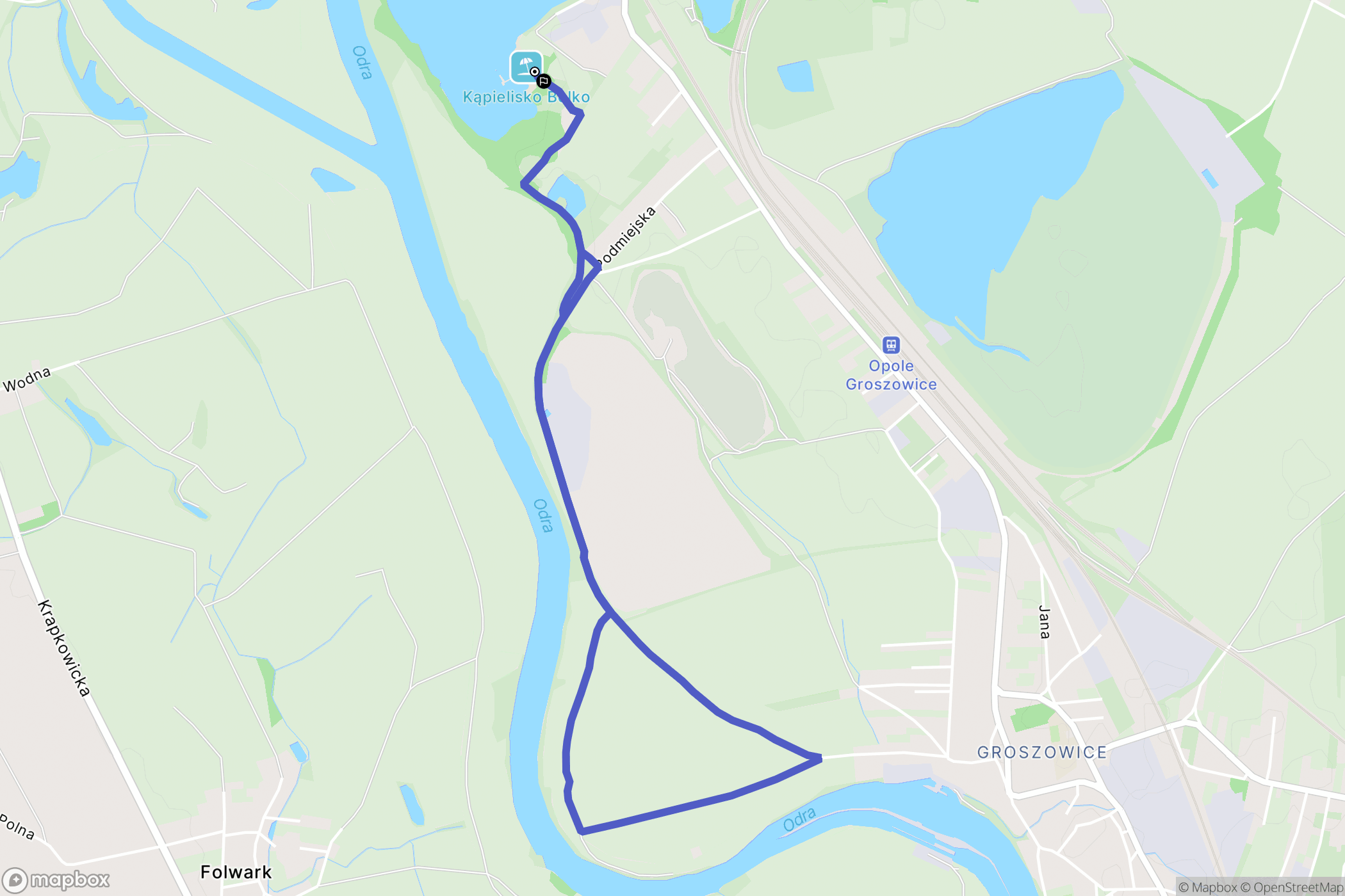 Opole: mapa trasy - Poland