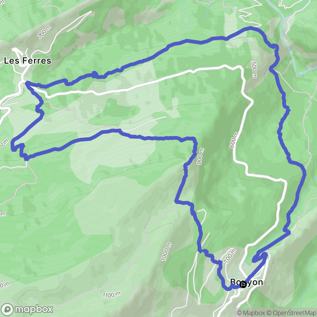 Bouyon : carte du parcours de randonnée - France