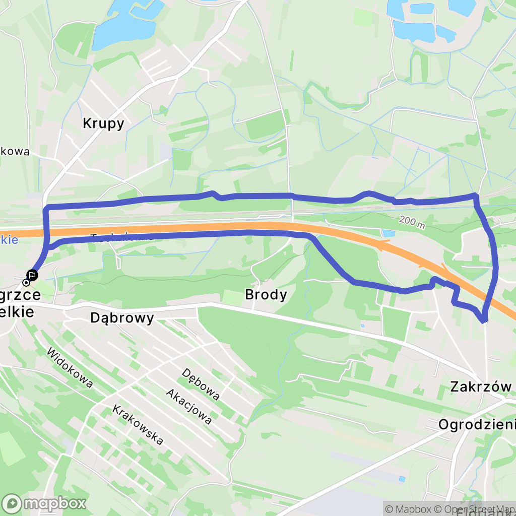 Węgrzce Wielkie: mapa trasy - Poland