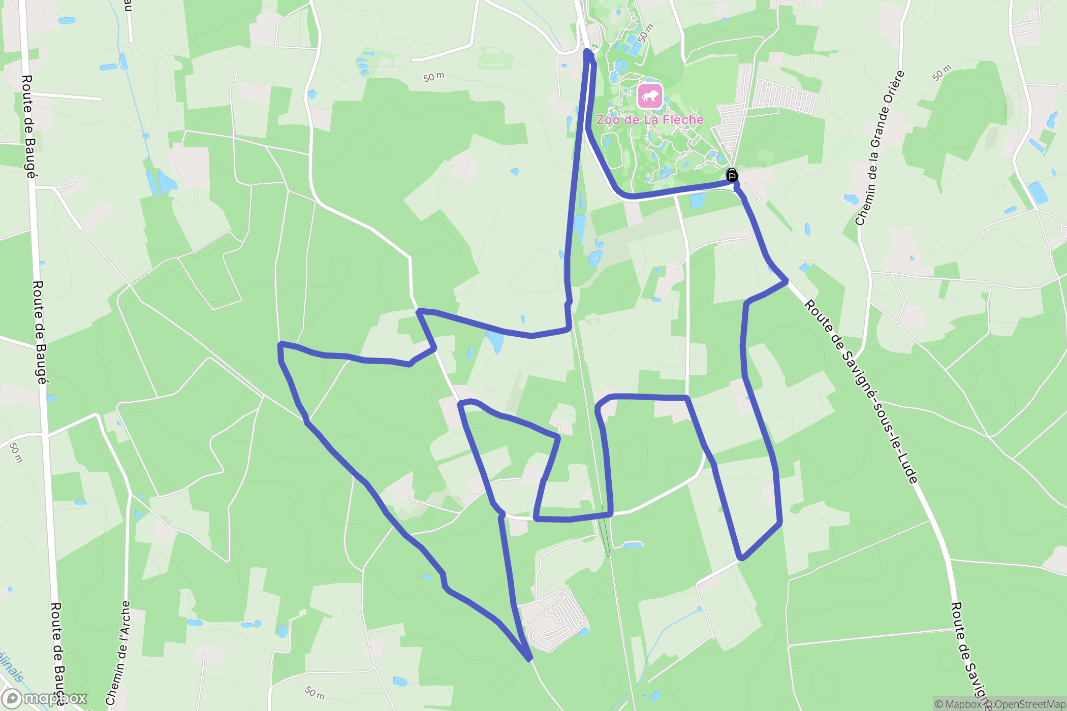 La Flèche : carte du parcours de randonnée - France