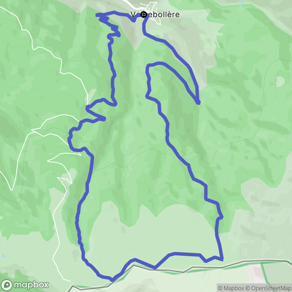 Valcebollère : carte du parcours de randonnée - France