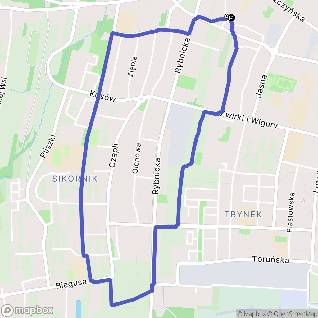 Gliwice: mapa trasy - Poland