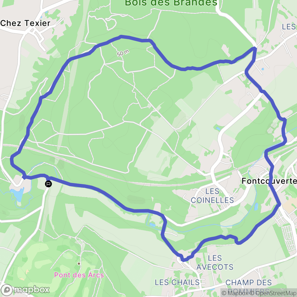 Fontcouverte : carte du parcours de randonnée - France