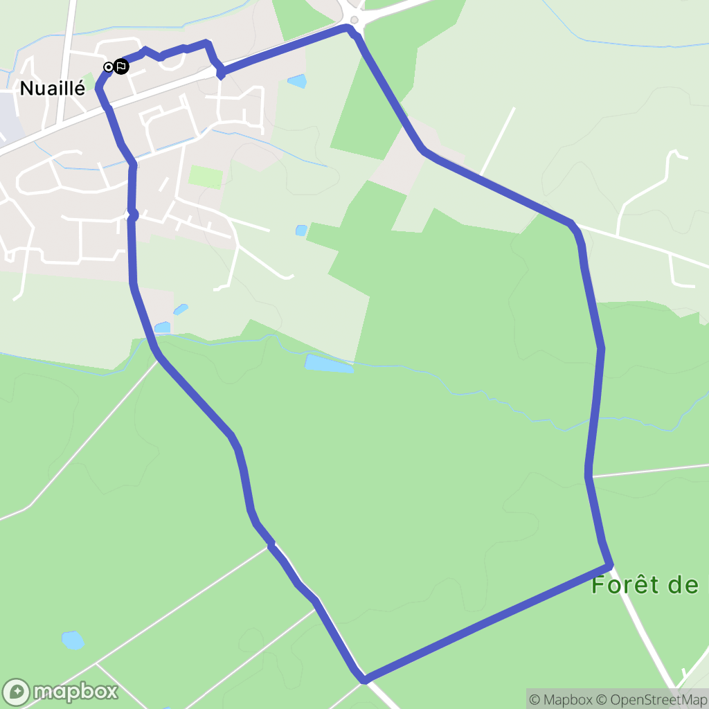 Nuaillé : carte du parcours de randonnée - France