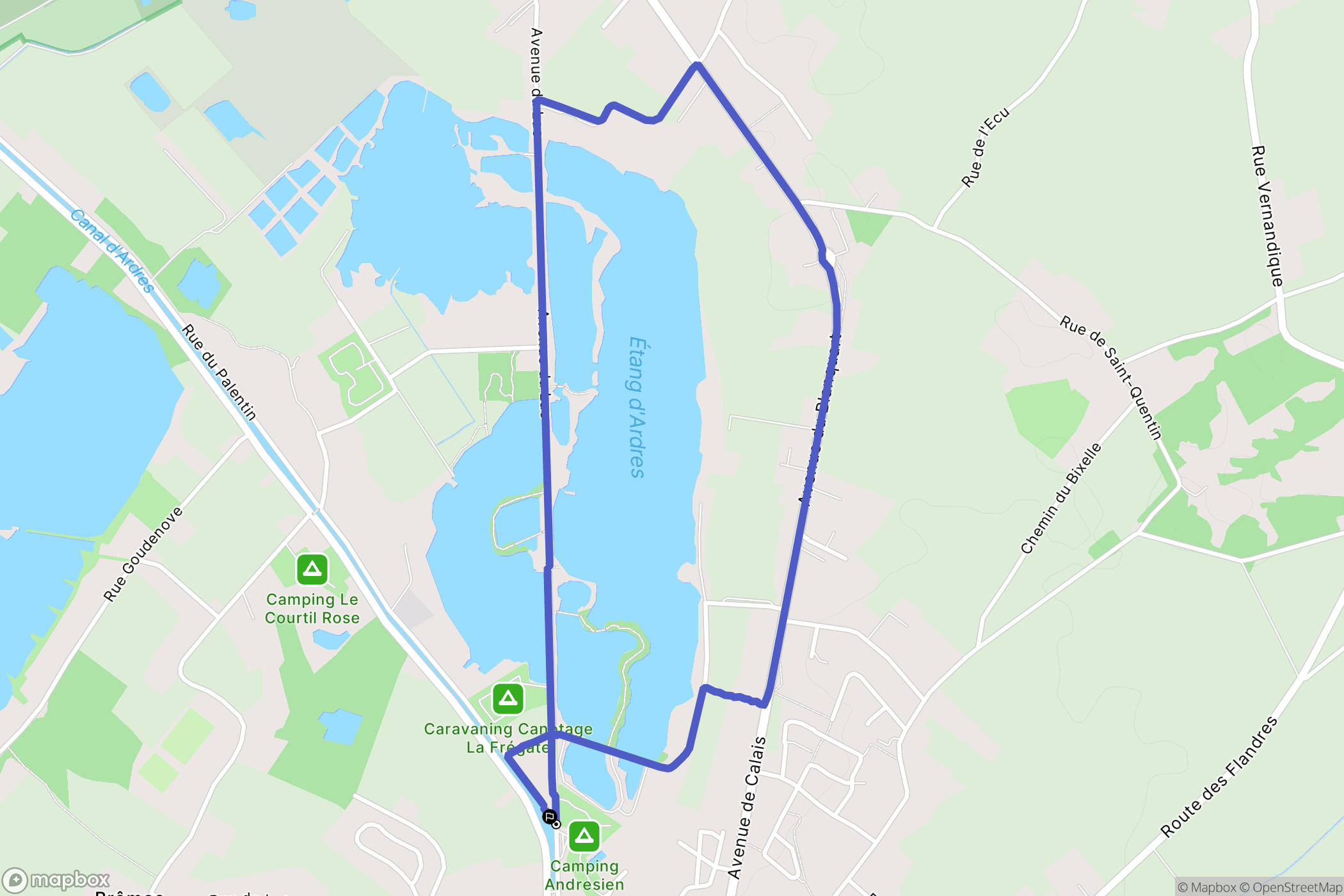 Ardres : carte du parcours de randonnée - France