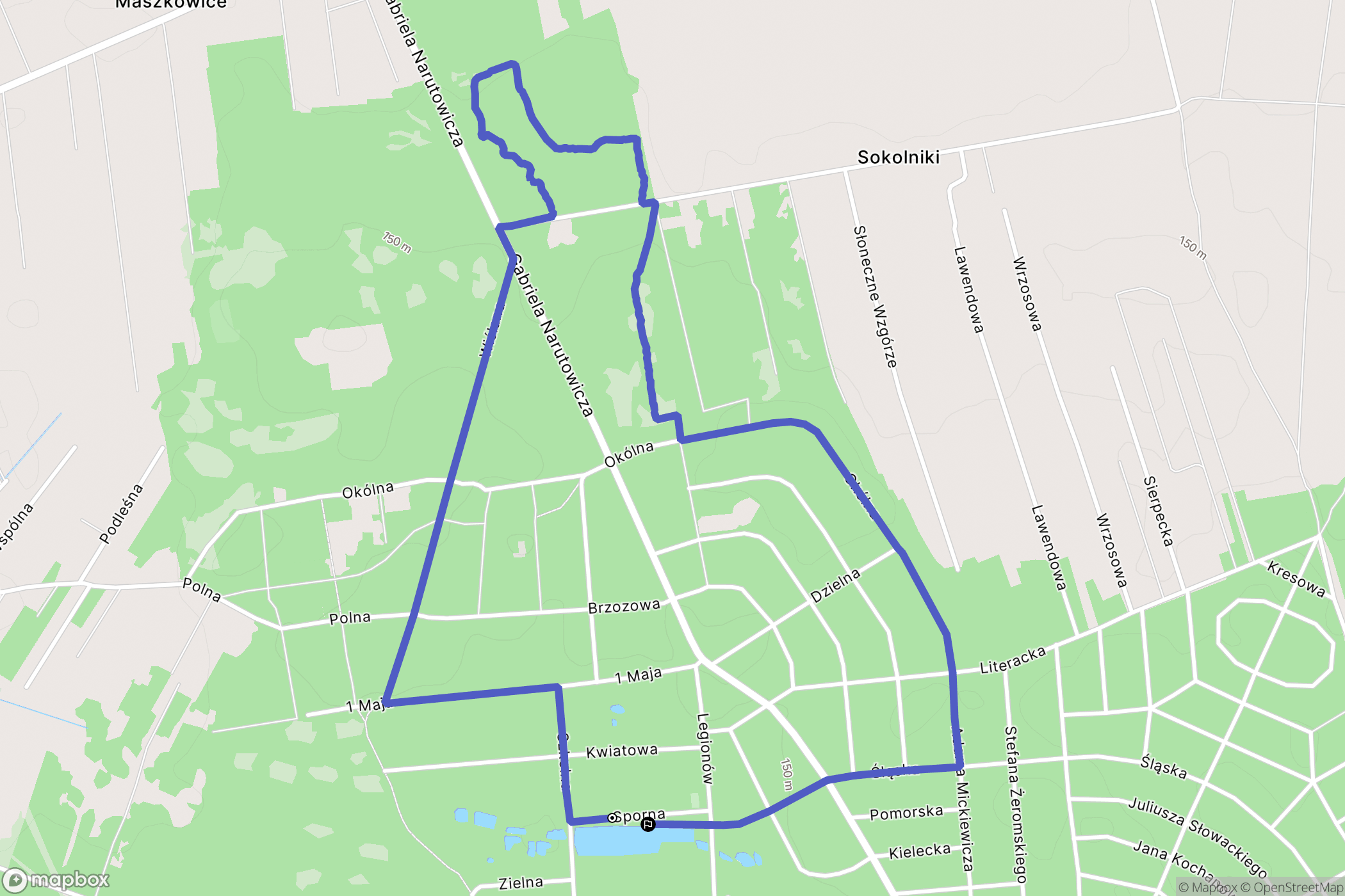 Sokolniki-Las: mapa trasy - Poland