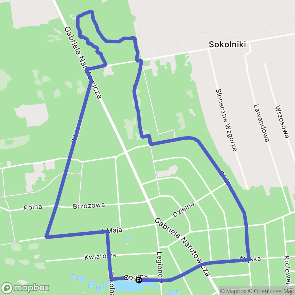 Sokolniki-Las: mapa trasy - Poland
