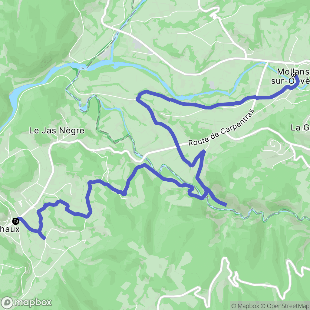 Mollans-sur-Ouvèze : carte du parcours de randonnée - France