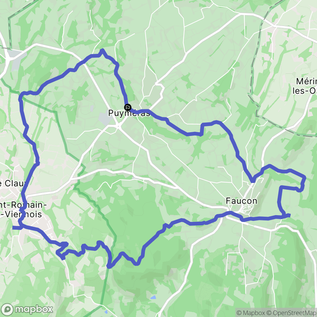 Puyméras : carte du parcours de randonnée - France