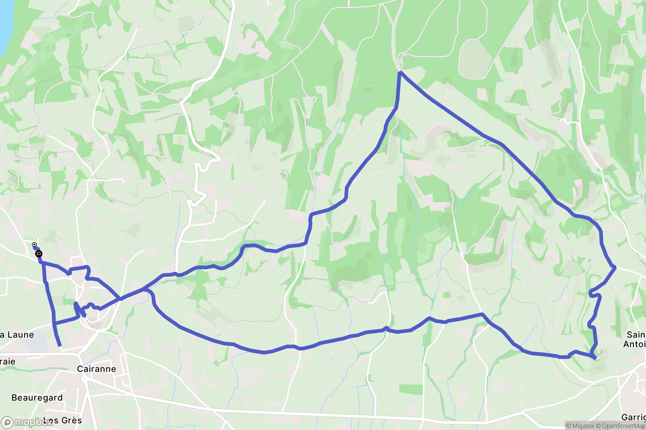 Cairanne : carte du parcours de randonnée - France