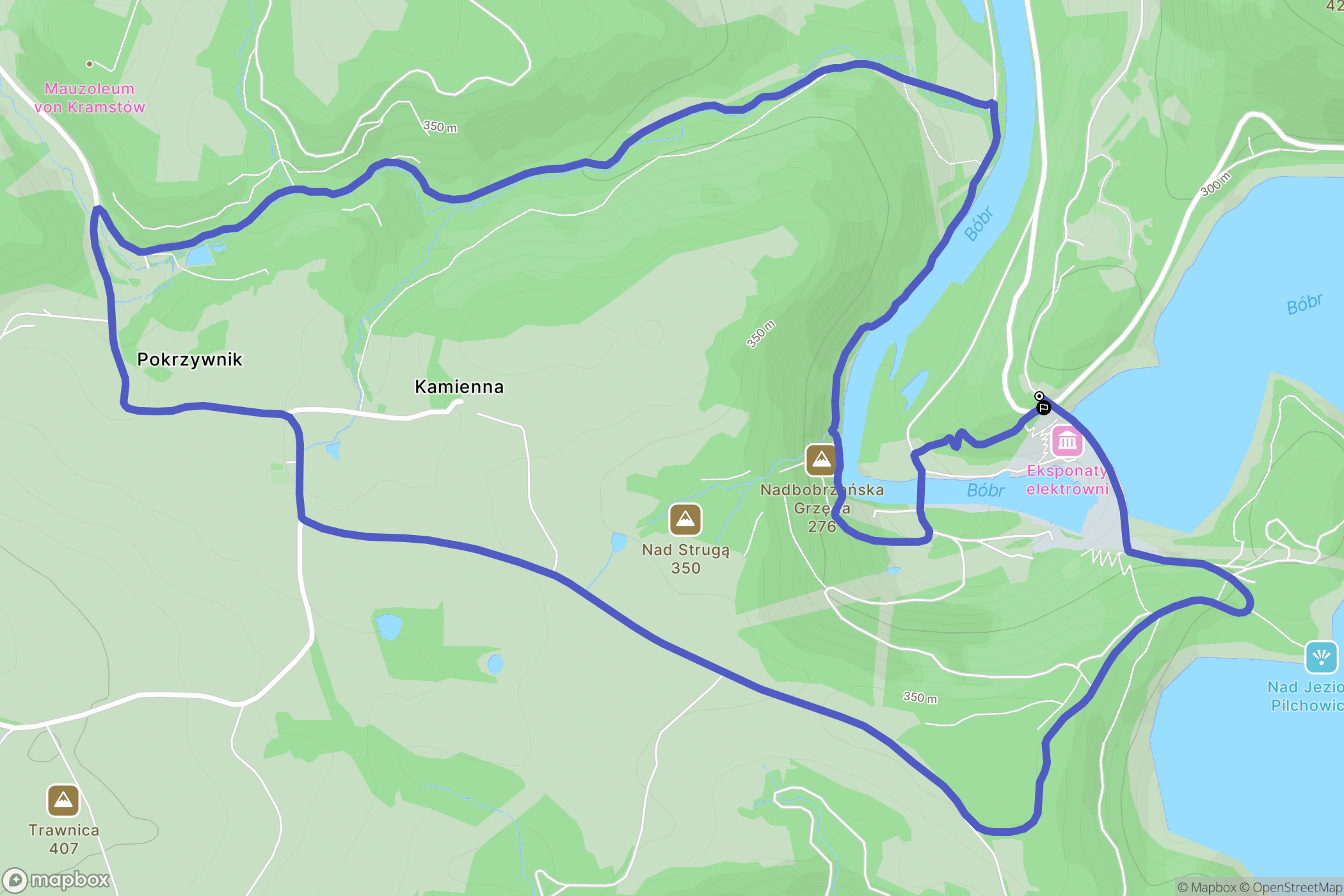 Pilchowice: mapa trasy - Poland